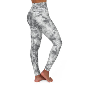 High Waisted Yoga Leggings Grey Tie-Dye | sexy yoga pants for women