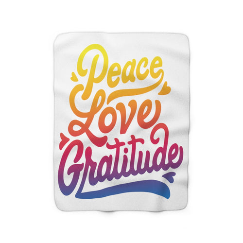 Peace Love Gratitude Fleece Blanket | Blanket Comforter