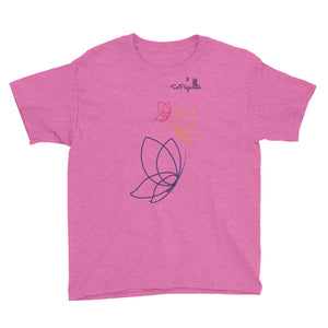 Pink Butterfly Youth Short Sleeve T-Shirt | t shirts for kids